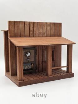Banque de porte de bureau de poste faite à la main, unique en son genre, avec boîte en bois, art populaire vintage