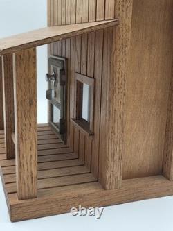 Banque de porte de bureau de poste faite à la main, unique en son genre, avec boîte en bois, art populaire vintage
