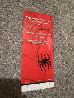 Billet de projection mondiale de Spider-man 2002, objet de collection unique RARE