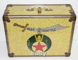 Boîte de cas unique peinte à la main vintage du West Seattle Shrine Club Shriner