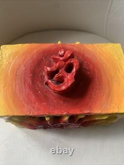 Boîte de prière en céramique faite à la main avec symbole OM OOAK Unique hindou bouddhiste