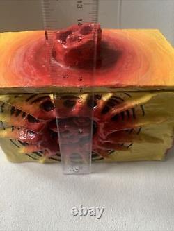 Boîte de prière en céramique faite à la main avec symbole OM OOAK Unique hindou bouddhiste