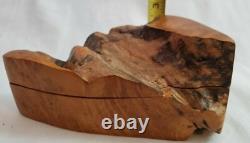 Boîte de rangement en bois de burl faite à la main, unique en son genre