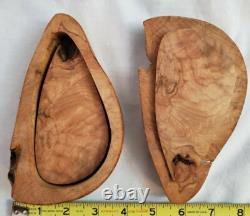 Boîte de rangement en bois de burl faite à la main, unique en son genre