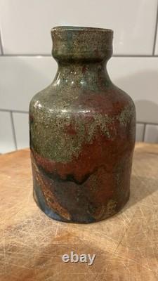 Bouteille de Sake Raku Rare 13ème Génération Hiromouto Émail Naturel à la Cendre Unique en Son Genre 1/1