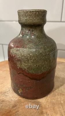 Bouteille de Sake Raku Rare 13ème Génération Hiromouto Émail Naturel à la Cendre Unique en Son Genre 1/1