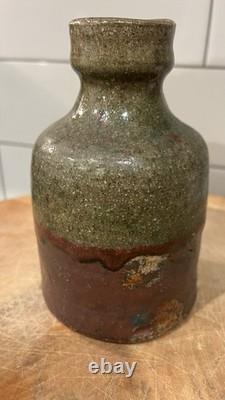 Bouteille de Sake Raku Rare 13ème Génération Hiromouto Émail Naturel à la Cendre Unique en Son Genre 1/1