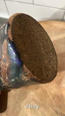 Bouteille de Sake Raku Rare 13ème Génération Hiromouto Émail Naturel à la Cendre Unique en Son Genre 1/1