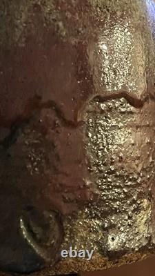 Bouteille de Sake Raku Rare 13ème Génération Hiromouto Émail Naturel à la Cendre Unique en Son Genre 1/1