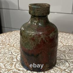 Bouteille de Sake Raku Rare 13ème Génération Hiromouto Émail Naturel à la Cendre Unique en Son Genre 1/1