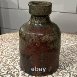 Bouteille de Sake Raku Rare 13ème Génération Hiromouto Émail Naturel à la Cendre Unique en Son Genre 1/1
