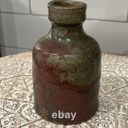 Bouteille de Sake Raku Rare 13ème Génération Hiromouto Émail Naturel à la Cendre Unique en Son Genre 1/1