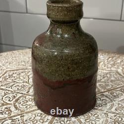 Bouteille de Sake Raku Rare 13ème Génération Hiromouto Émail Naturel à la Cendre Unique en Son Genre 1/1