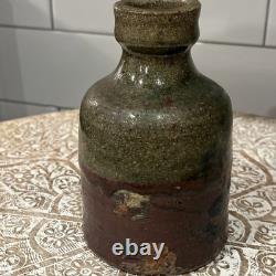 Bouteille de Sake Raku Rare 13ème Génération Hiromouto Émail Naturel à la Cendre Unique en Son Genre 1/1