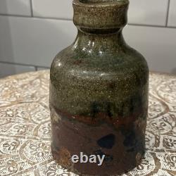 Bouteille de Sake Raku Rare 13ème Génération Hiromouto Émail Naturel à la Cendre Unique en Son Genre 1/1