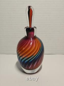 Bouteille de parfum signée et soufflée à la main par Bruce Freund, vintage et unique en son genre.