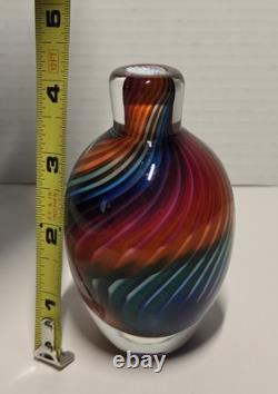 Bouteille de parfum signée et soufflée à la main par Bruce Freund, vintage et unique en son genre.