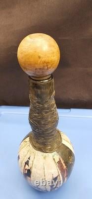 Bouteille de vin vintage unique en son genre avec étui extérieur en cuir