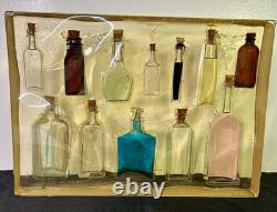 Bouteilles Antiques Avec Liquide Encastré Dans De La Résine Œuvre Unique