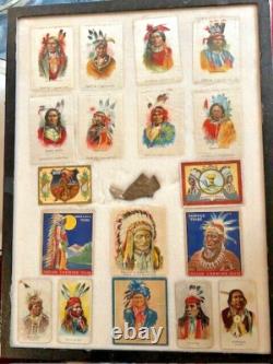 CARDS EN CAOUTCHOUC INDIEN ENCADRÉES Tokio Silks GERONIMO, SITTING BULL Unique en son genre