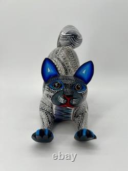 CHAT - Magnifique pièce unique en bois sculptée à la main, ALEBRIJE d’Oaxaca, Mexique