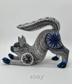CHAT - Magnifique pièce unique en bois sculptée à la main, ALEBRIJE d’Oaxaca, Mexique