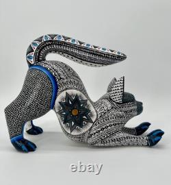 CHAT - Magnifique pièce unique en bois sculptée à la main, ALEBRIJE d’Oaxaca, Mexique