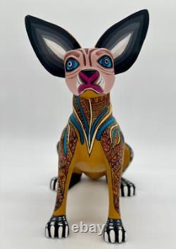 CHIEN - Magnifique alebrije en bois sculpté à la main, unique en son genre, provenant d'Oaxaca, Mexique