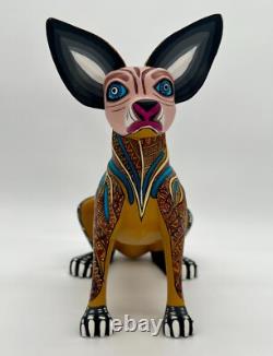 CHIEN - Magnifique alebrije en bois sculpté à la main, unique en son genre, provenant d'Oaxaca, Mexique