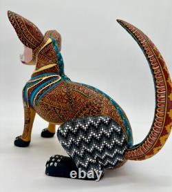 CHIEN - Magnifique alebrije en bois sculpté à la main, unique en son genre, provenant d'Oaxaca, Mexique