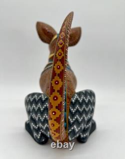 CHIEN - Magnifique alebrije en bois sculpté à la main, unique en son genre, provenant d'Oaxaca, Mexique