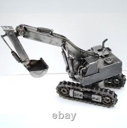 Cadeau de retraite unique en son genre, sculpture en métal de récupération d'excavateur, cadeau wow pour papa
