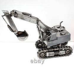 Cadeau de retraite unique en son genre, sculpture en métal de récupération d'excavateur, cadeau wow pour papa