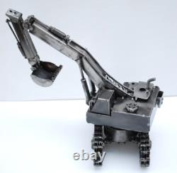 Cadeau de retraite unique en son genre, sculpture en métal de récupération d'excavateur, cadeau wow pour papa