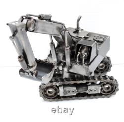 Cadeau de retraite unique en son genre, sculpture en métal de récupération d'excavateur, cadeau wow pour papa
