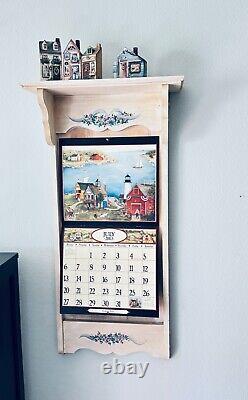 Calendrier mural cadre en bois massif étagère 13,75 L x 25 P fleurs s'adapte à Lang