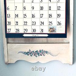Calendrier mural cadre en bois massif étagère 13,75 L x 25 P fleurs s'adapte à Lang