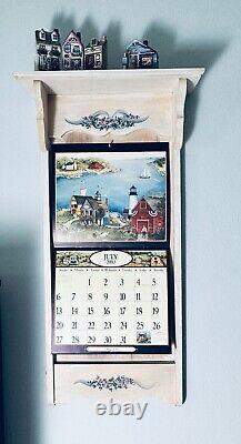 Calendrier mural cadre en bois massif étagère 13,75 L x 25 P fleurs s'adapte à Lang