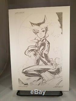 Catwoman Art Original Par Paul Green L'un D'une Sorte Et Super Rare