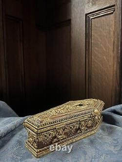 Cercueil/Boîte vintage fait main, unique en son genre, avec un montage élaboré