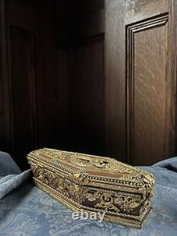 Cercueil/Boîte vintage fait main, unique en son genre, avec un montage élaboré