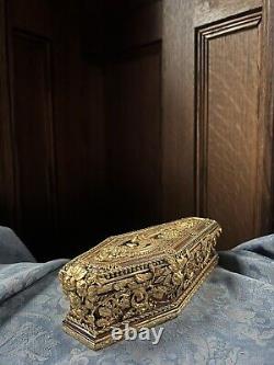 Cercueil/Boîte vintage fait main, unique en son genre, avec un montage élaboré