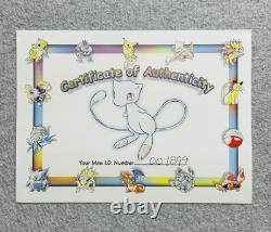 Certificat d'authenticité Pokémon Mew ID #001899 Unique en son genre