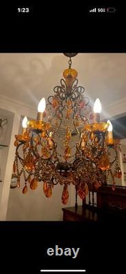 Chandelier en topaze antique unique en son genre