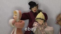 Chanteurs de Noël vintage uniques, faits à la main, magnifiques