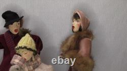 Chanteurs de Noël vintage uniques, faits à la main, magnifiques