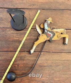 Cheval à bascule en art populaire vintage unique en son genre, incroyable, jetez un œil
