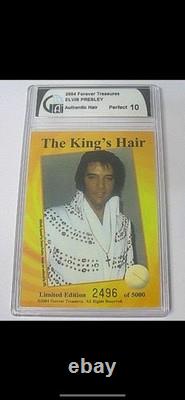 Cheveux rares d'Elvis Presley avec certificat d'authenticité, noté 10, objet de collection unique d'Elvis