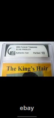 Cheveux rares d'Elvis Presley avec certificat d'authenticité, noté 10, objet de collection unique d'Elvis