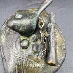 Chris et Pat Shatsby Tirelire oiseau fantaisiste en bronze signé, pièce unique MCM